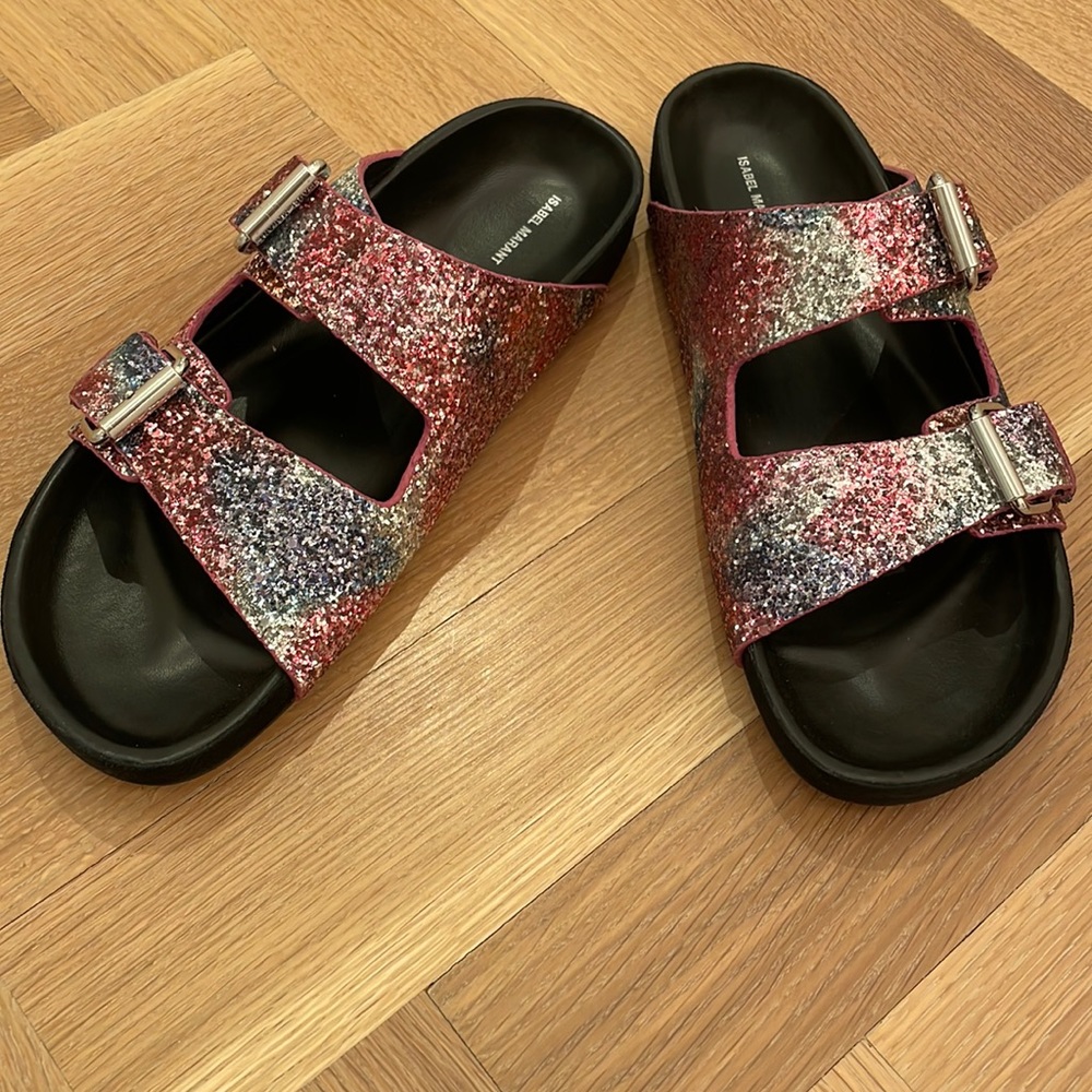 Isabel Marant Lennyo sandal 38 happy glitter